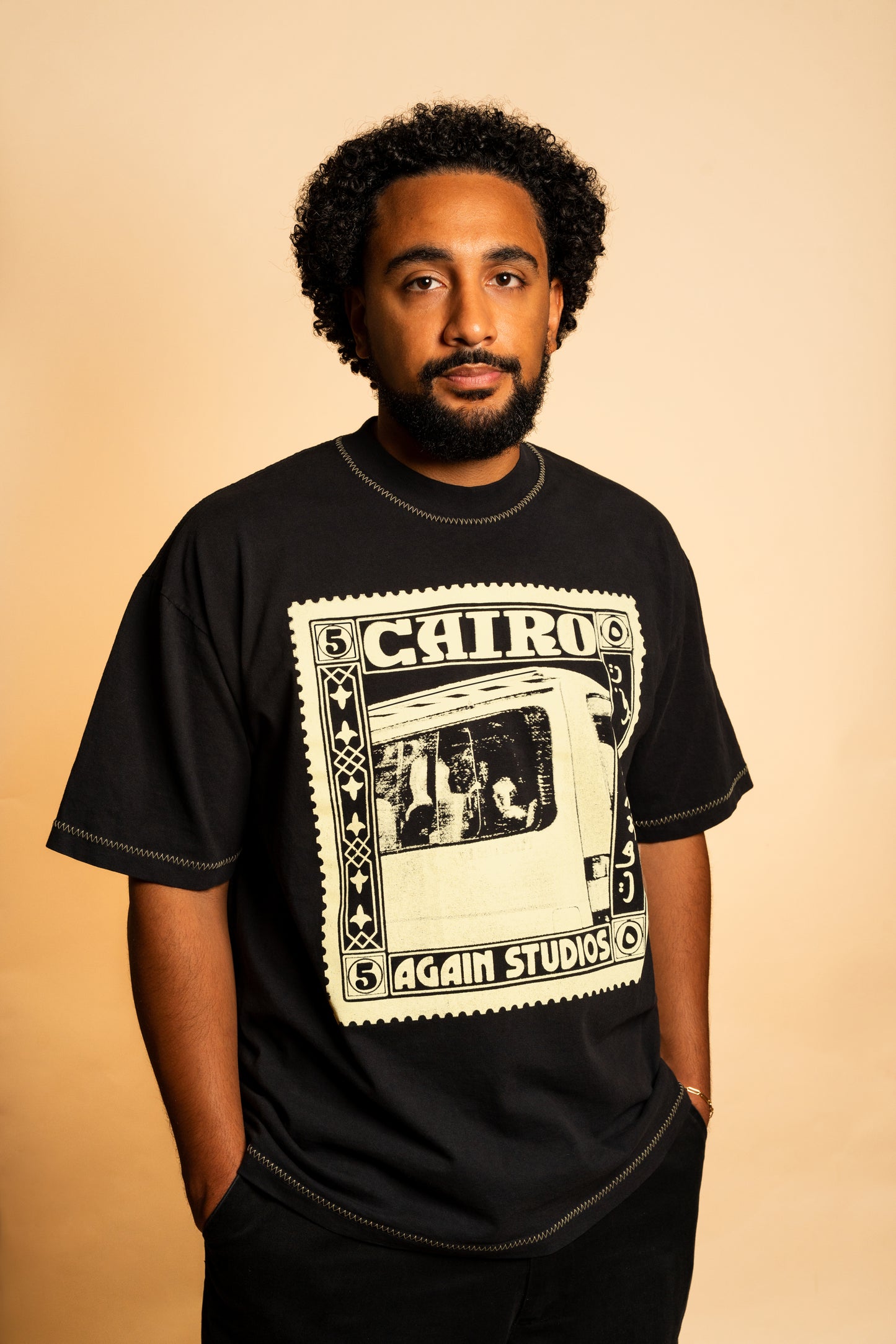 Black Cairo Stamp Tee