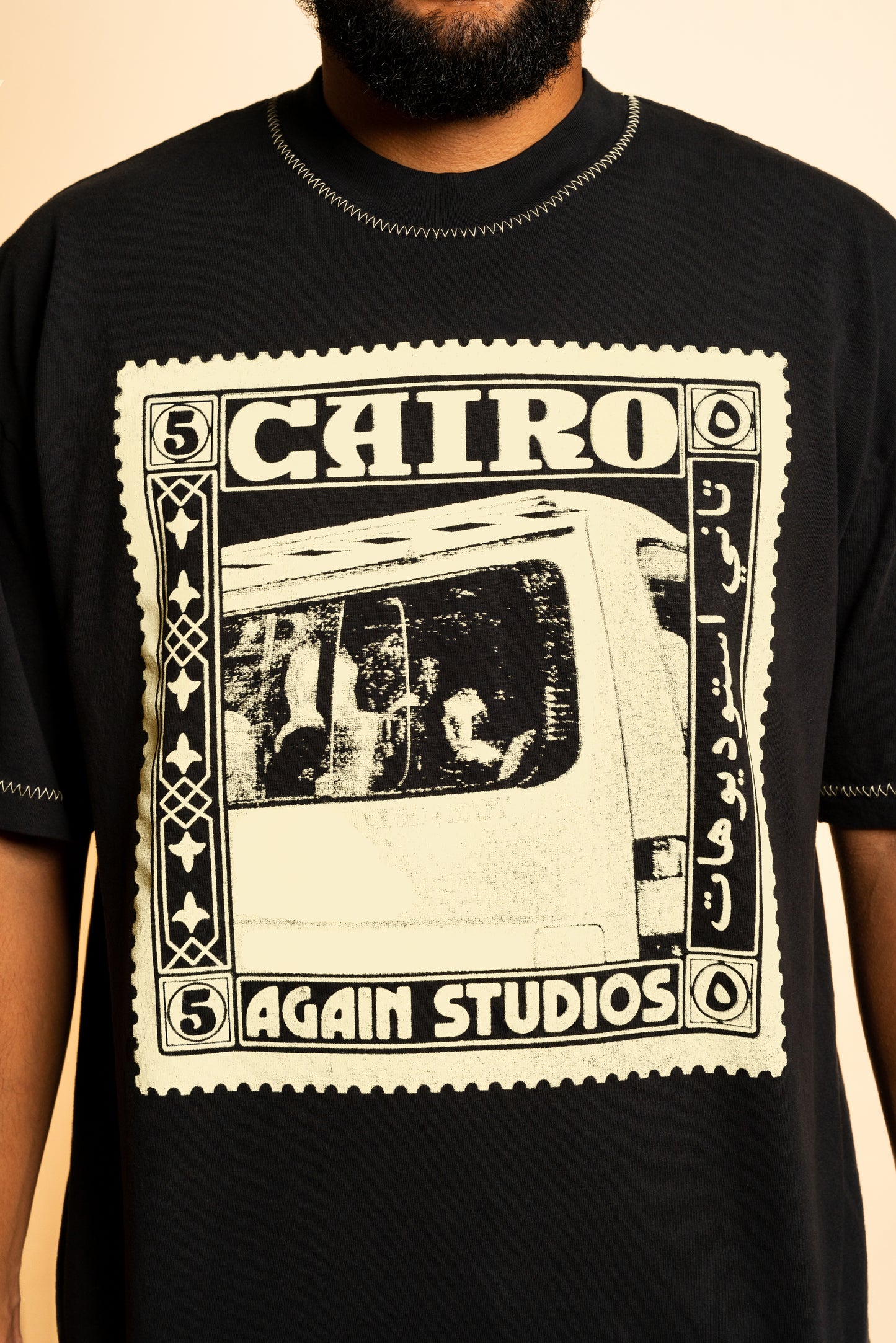 Black Cairo Stamp Tee