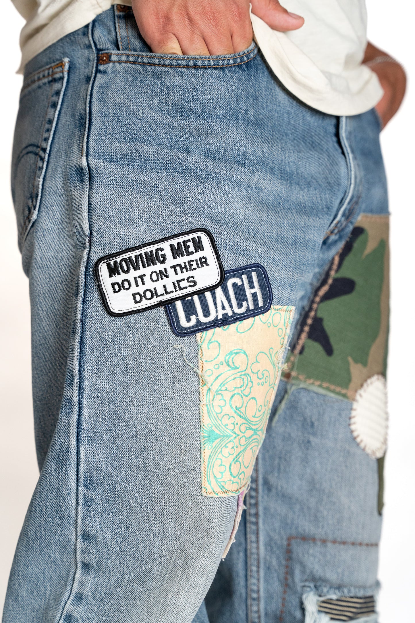 Patch Work Denim Pants