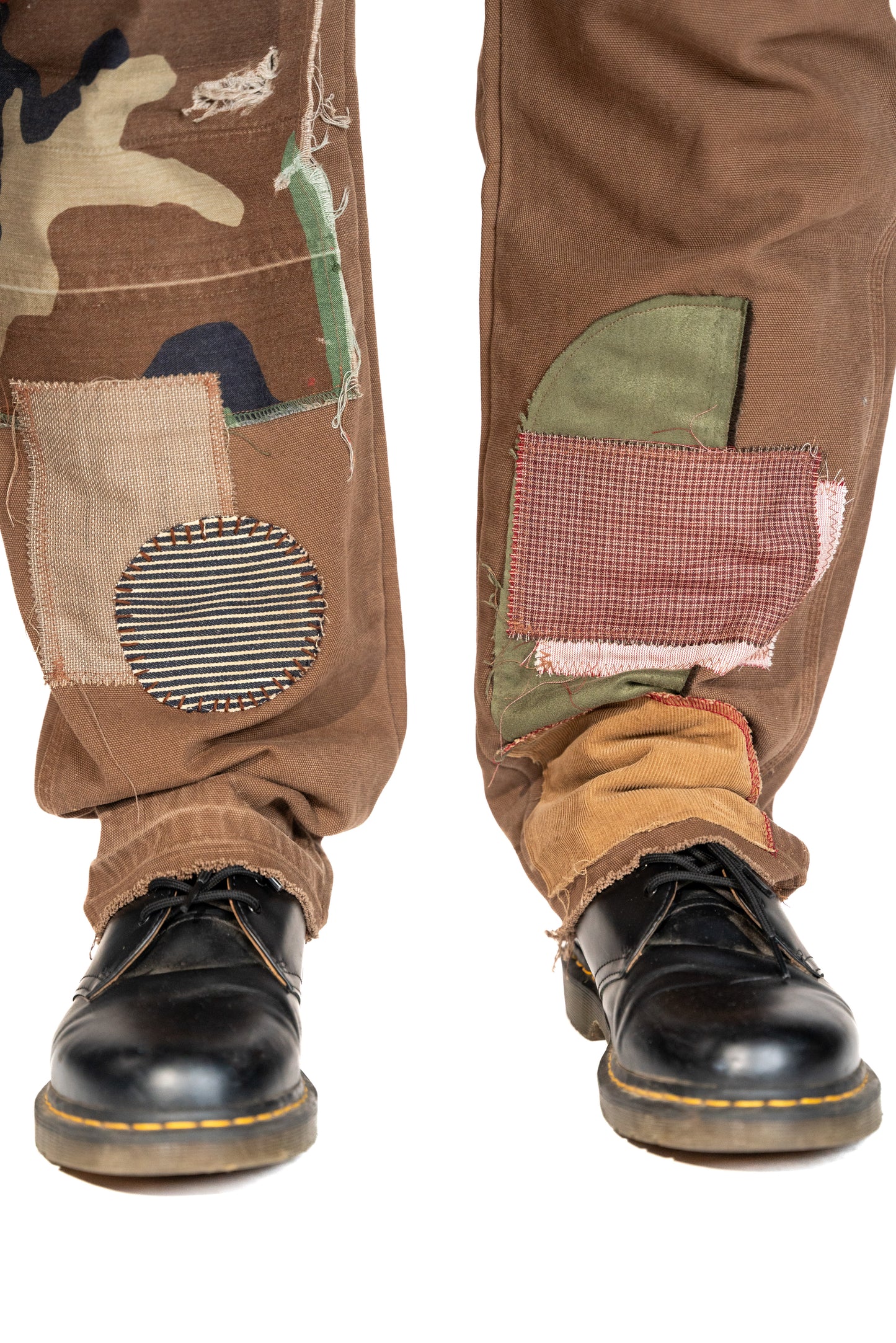 Patchwork Brown Carpenter Pants