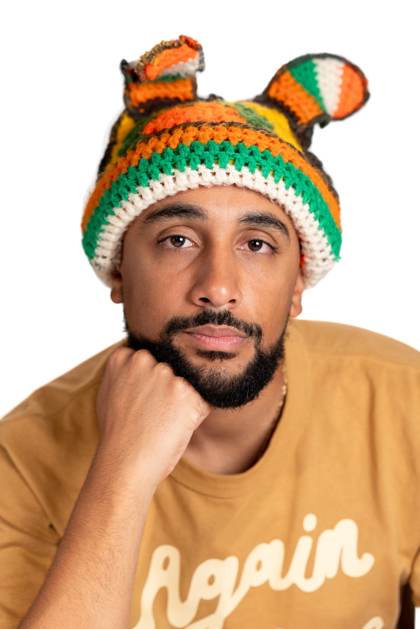 Afgan Knitted Bunny Beanie (mojave)