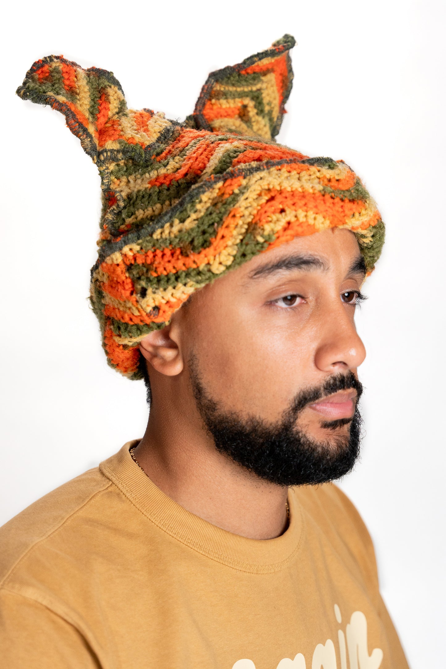 Afgan Knitted Bunny Beanie (tahoe)