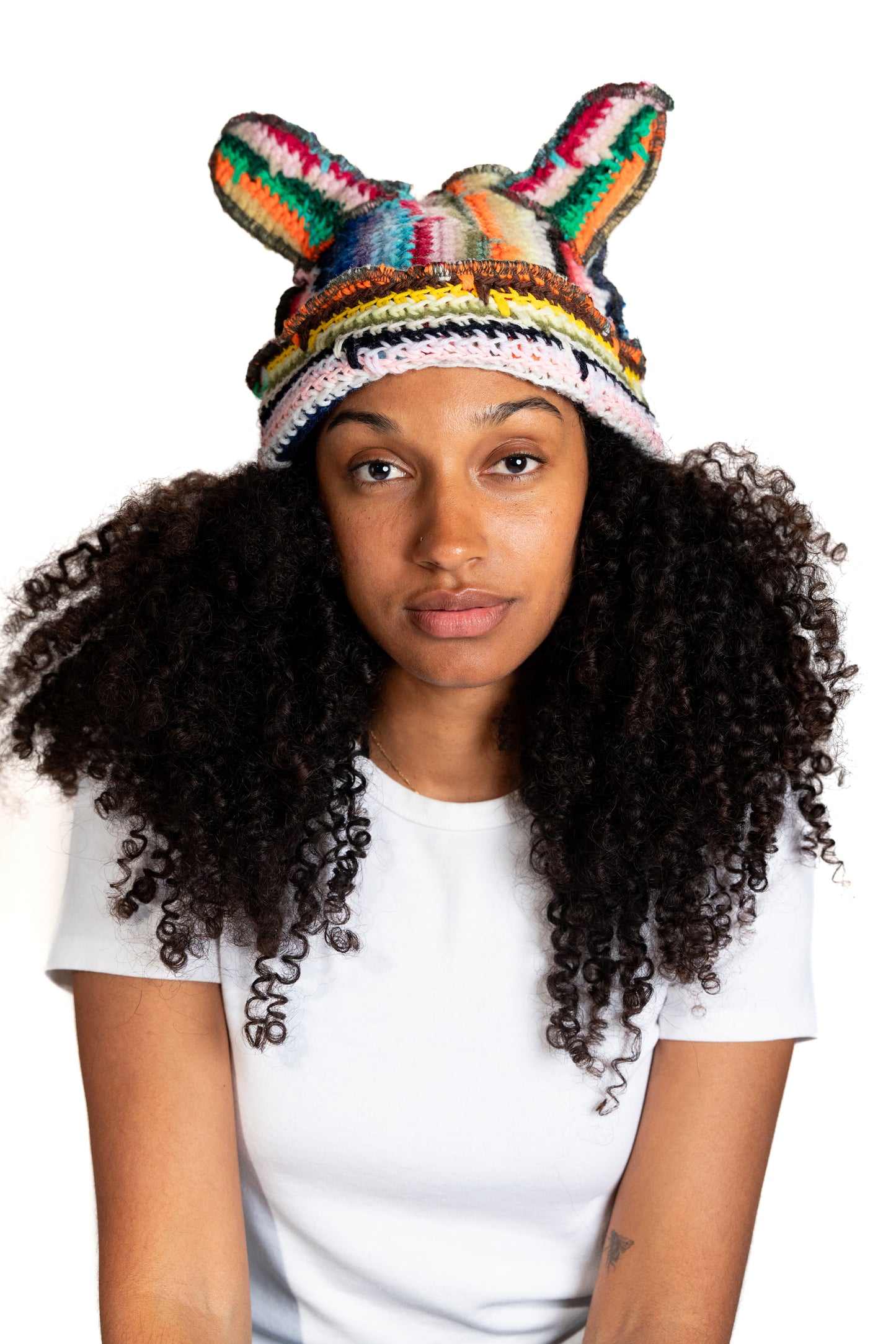 Afgan Knitted Bunny Beanie (arrowhead)