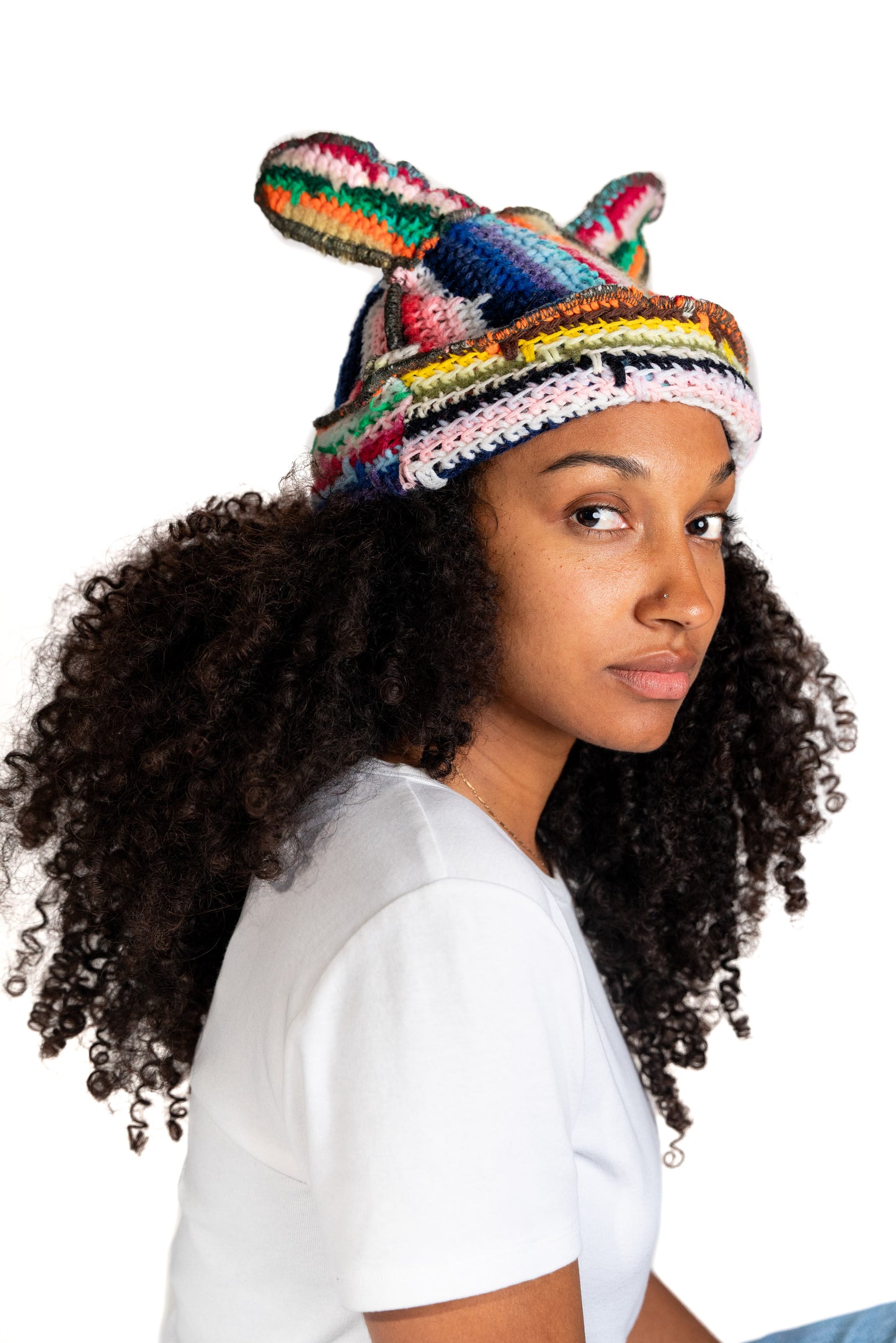 Afgan Knitted Bunny Beanie (arrowhead)