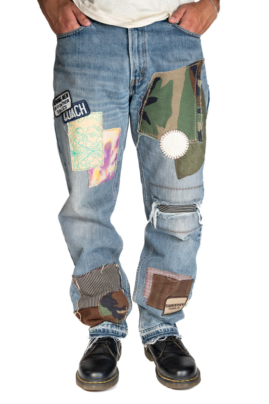 Patch Work Denim Pants