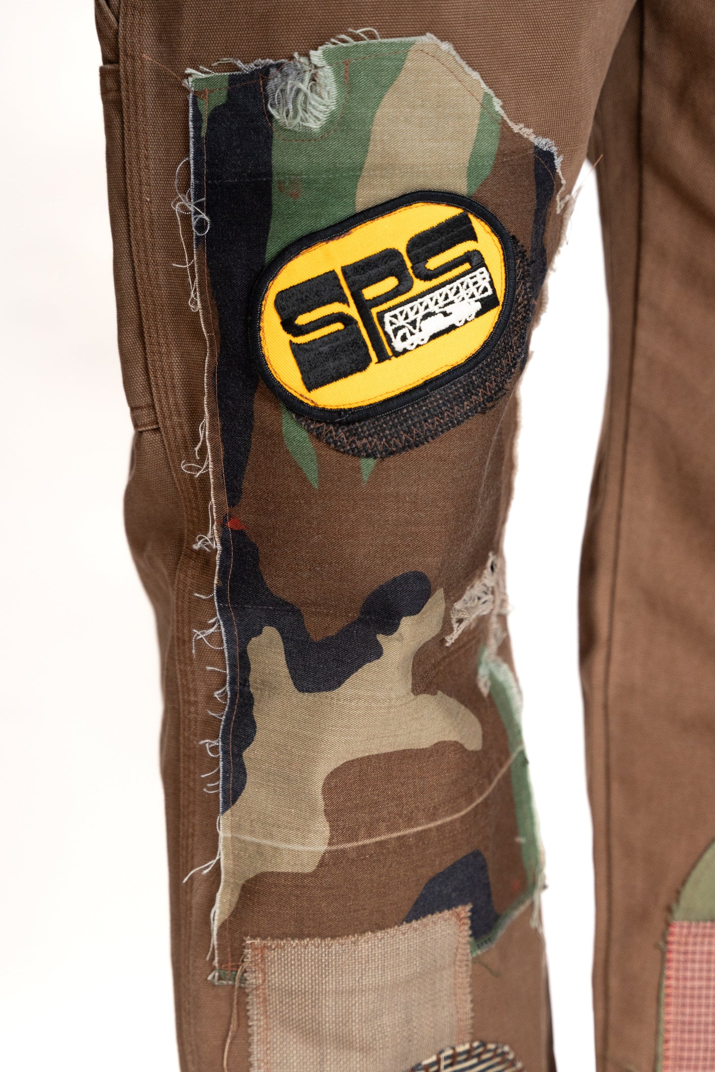 Patchwork Brown Carpenter Pants