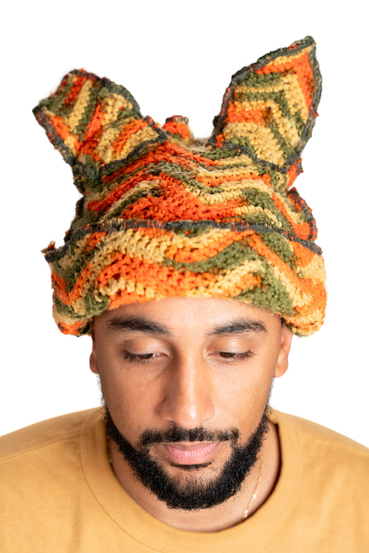 Afgan Knitted Bunny Beanie (tahoe)