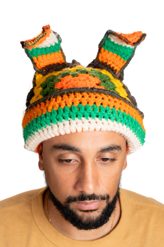 Afgan Knitted Bunny Beanie (mojave)